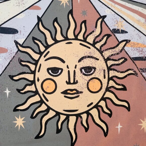 Pink Floyd Distressed NWOT Dusty Grey Mauve Sun Design Tee Shirt - Medium - Picture 8 of 8